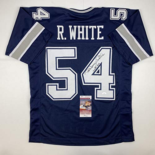 Autographed/Signed Randy White HOF 94 Dallas Blue Football Jersey JSA COA