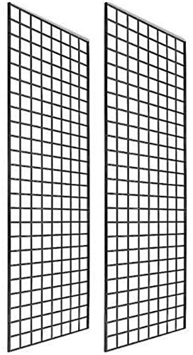 Only Garment Racks #1900B (Box of 2) Grid Panel for Retail Display – Perfect Metal Grid for Any Retail Display, 2’x 6′, 2 Grids Per Carton (Black Finish)