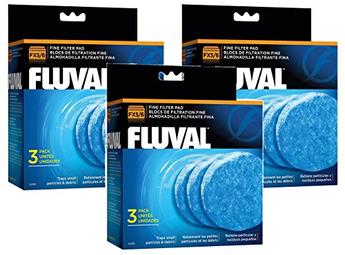 Fluval (9 Pack) Fine Filter Pad FX5 (3 Packages with 3 Filter Pads Each)