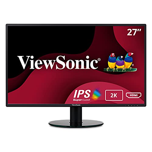 ViewSonic VA2719-2K-SMHD 27 Inch IPS 2K 1440p LED Monitor with Ultra-Thin Bezels, HDMI and DisplayPort Inputs for Home and Office