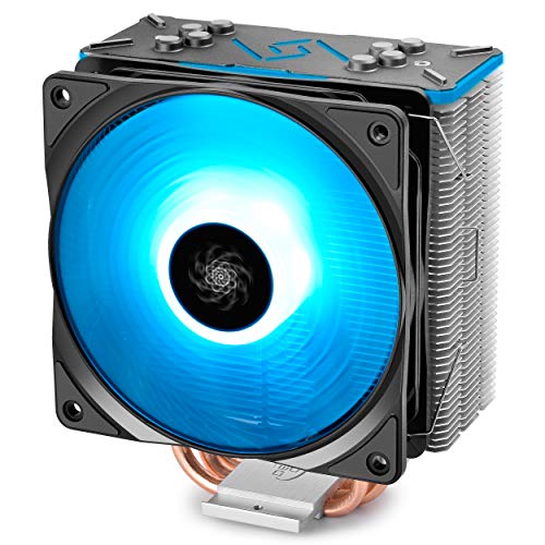 DeepCool GAMMAXX GT CPU Air Cooler RGB Aura Sync 180w TDP 6mm x 4 Pure Copper Heat Pipes CPU Cooler with 120mm Fan PWM 1500RPM 56.5CFM for Intel LGA 1700/1200/1151/1150/1155 AMD AM5/AM4, Black