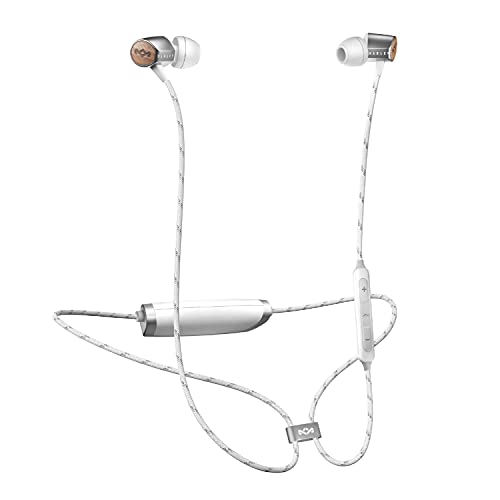 House of Marley Uplift 2 Wireless: Wireless Earphones with Microphone, Bluetooth Connectivity, 10 Hours of Playtime, and Sustainable Materials (Silver)