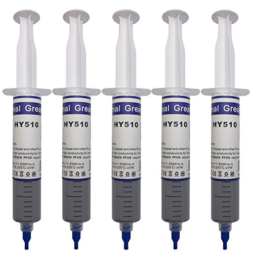 BAY Direct 5-Pack Reusable Thermal Paste (7 Oz/200g), Large Syringe Thermal Grease Cool Compound Heatsink Apply to PC/CPU/GPU/LED/VGA (Accessory Included)