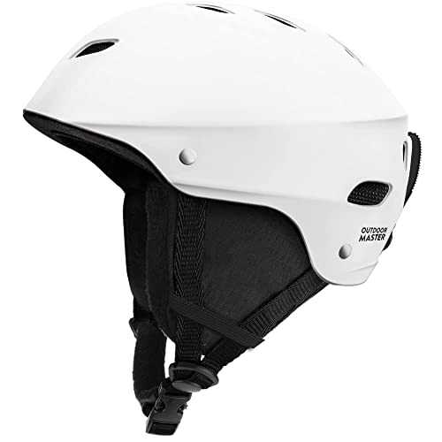 OutdoorMaster Kelvin Ski Helmet – Snowboard Helmet for Men, Women & Youth (White,L)