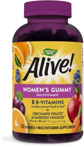 Nature’s Way Alive! Women’s Gummy Multivitamins, Vitamins & Minerals, Supports Whole Body Wellness*, Vegetarian, Mixed Berry Flavored, 130 Gummies