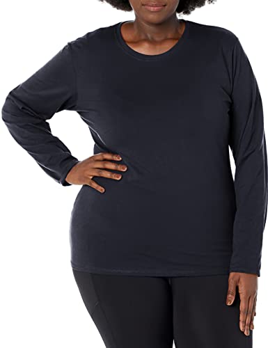 Russell Athletic womens Cotton Performance T-shirts T Shirt, Long – Black, Medium US