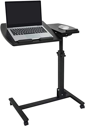 ZENY Mobile Laptop Stand Overbed Table Rolling Desk Cart Adjustable Sit-Stand Laptop Computer Desk Bedside Standing Desk, Height Adjutable 24” to 35”
