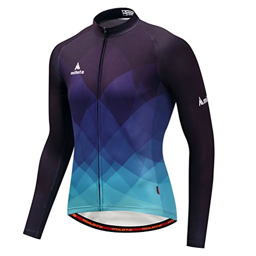 Uriah Men’s Cycling Jacket Long Sleeve Reflective Gradient Blue Size M(CN)