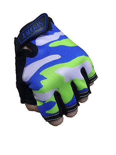Power Gear Kids Bike Gloves Anti-Slip Half Finger Cycling Gloves for Children 4-12 Y (Green)