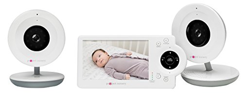 Project Nursery Video Baby Monitor System with 2 Digital Zoom Cameras, 4.3” LCD Monitor Screen, Two-Way Communication, Infrared Night Vision, Up to 8 Hours Battery Life