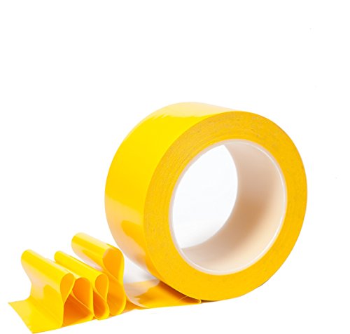 CARNAVAL 2 Inch Floor Tape for Marking Factories, Warehouses, Workshops, Public Areas with Aggressive Adhesive & Flexible Backing, Yellow 2″ Width 36 Yards Length