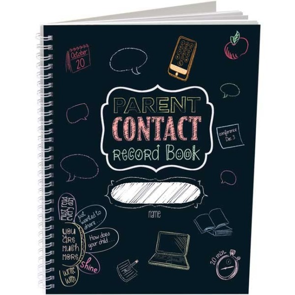Parent Contact Record Book – Chalkboard Style – 1 Book, 49 tabs