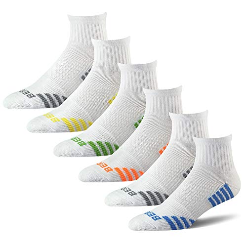 BERING Men’s Athletic Compression Ankle Running Socks (6 Pairs)
