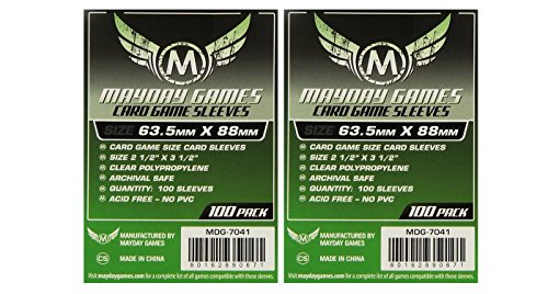 MayDay Game Card Sleeves 2 1/2″ X 3 1/2″ (100/Pack) (2 Pack)