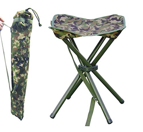 JSHANMEI Camping Stool Portable Folding Stool for Outdoor Hiking Fishing Travel Deluxe 4 Leg, Support 300 lbs