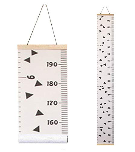 Miaro Kids Growth Chart, Wood Frame Fabric Canvas Height Measurement Ruler from Baby to Adult for Child’s Room Decoration 7.9 x 79in