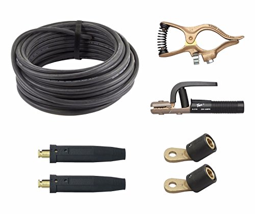Welding Lead Package, 50′ – 1/0 Cable, Electrode Holder, Ground Clamp, Lugs Set (1-A316, 1-GC300, 2-2AF, 1set- 2MPC1, 50ft-1/0)