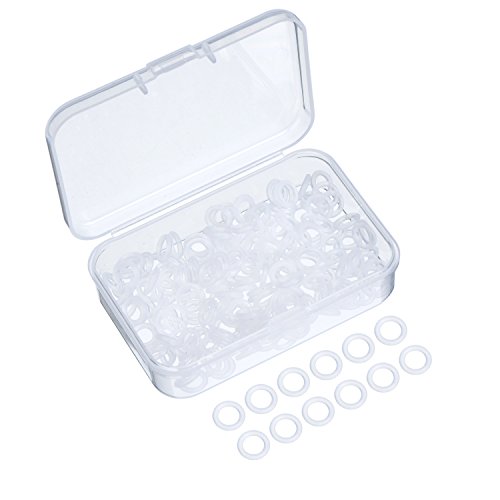 200 Pieces O Ring Keyboard Clear Rubber O Rings Keyboard Dampeners with Plastic Storage Box for MX Switch Keyboard and Mechanical Keyboard Keys