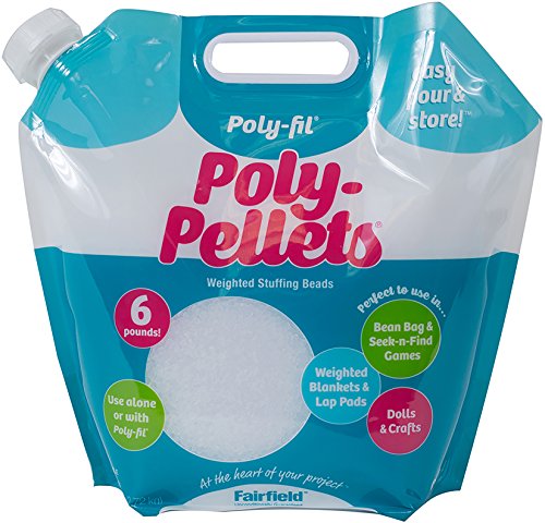 FAIRFIELD Processing Fil Poly Pellets Weighted Stuffing Beads, 6 Pound Pour and Store Bag, White 6 Lbs