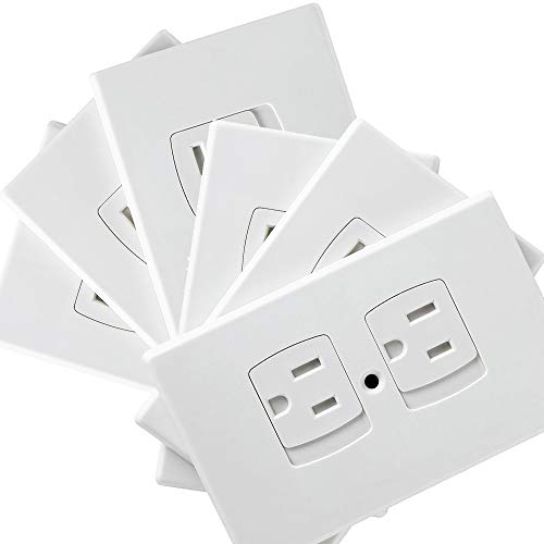 Baby Safety Self-Closing Electrical Outlet Covers | Alternative To Wall Socket Plugs Plate for Child Proofing | Automatic Sliding Guards Kit | House & Kitchen Protection Kit | BPA Free – 6 Pack, White
