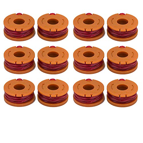 LBK 12-Pack Replacement 10-Foot Grass Trimmer/Edger Spool Line, Compatible Model Worx WA0010