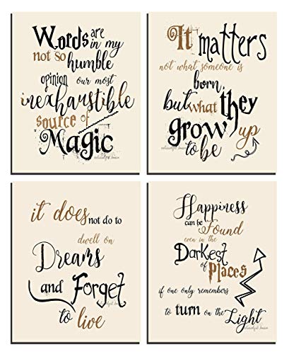 Wizard Art – Quotes and Sayings Art Prints | Set of Four Photos 8×10 Unframed | Unique Inspirational Wall Art – Great Gift for Wizarding Fans