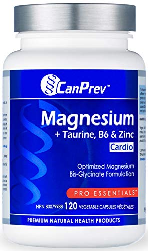 CanPrev Magnesium + Taurine, B6 & Zinc for Cardio Vegi Capsules, 120 Count