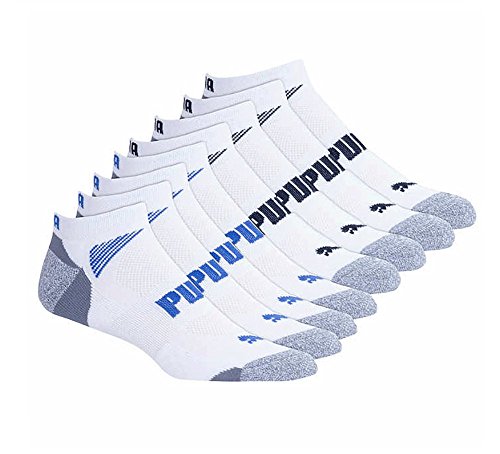PUMA Mens No Show Socks, White 10 Pair
