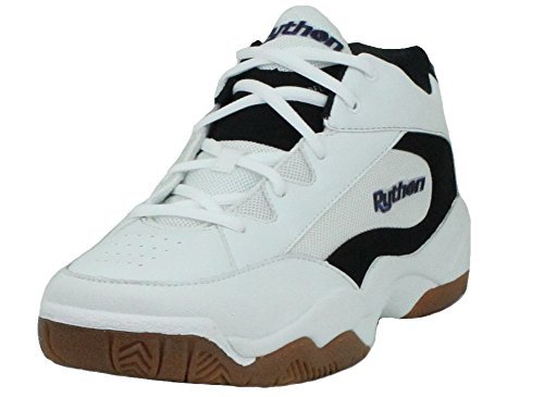 Python Wide (EE) Width Indoor Mid Racquetball (Squash, Indoor Pickleball, Badminton, Volleyball) Shoe (White; Size 10.5)