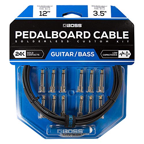 BOSS BCK-12 Solderless Pedalboard Cable Kit, Simple and Quick Assembly, 12 ft/3.5 m Length
