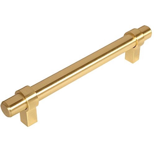 Cosmas 5 Pack 161-128BB Brushed Brass Cabinet Bar Handle Pull – 5″ Inch (128mm) Hole Centers