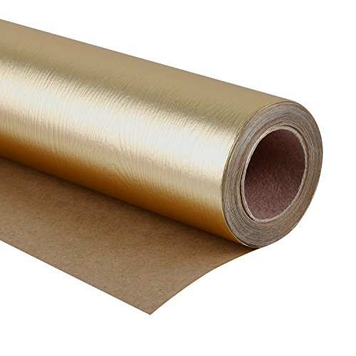 WRAPAHOLIC Wrapping Paper Roll – Basic Texture Matte Gold for Birthday, Holiday, Wedding, Baby Shower Wrap – 30 inch x 16.5 feet