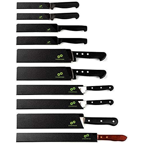 EVERPRIDE Chef Knife Sheath Set (10-Piece Set) Universal Blade Edge Cover Guards for Chef’s and Kitchen Knives – Durable, BPA-Free, Felt Lined, Sturdy ABS Plastic – Knives Not Included