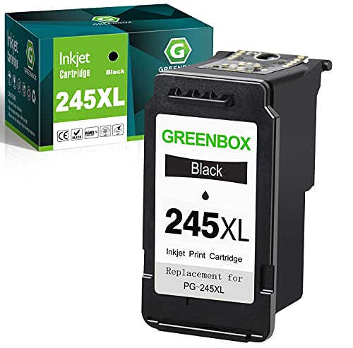 GREENBOX Remanufactured Canon 245xl Black Ink Cartridge Replacement for Canon PG-245XL 245XL 245 XL for Canon PIXMA MX492 MX490 MG2920 MG2420 MG2520 MG2522 MG2922 IP2820 Printer (1 Black)