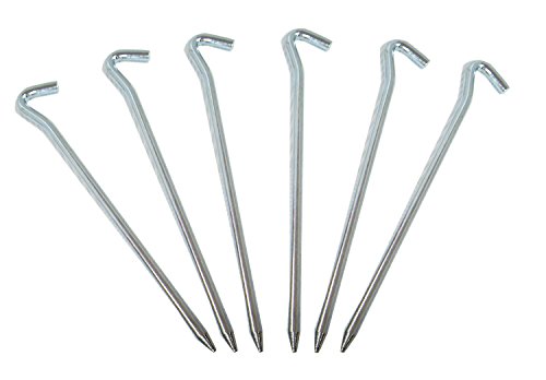 Treewalker Reinforced Non-Rust Steel 9.2in Camp Tent Stakes 12pcs and Bag Kit. Pegs for Tent, Rope, Shade and Camps