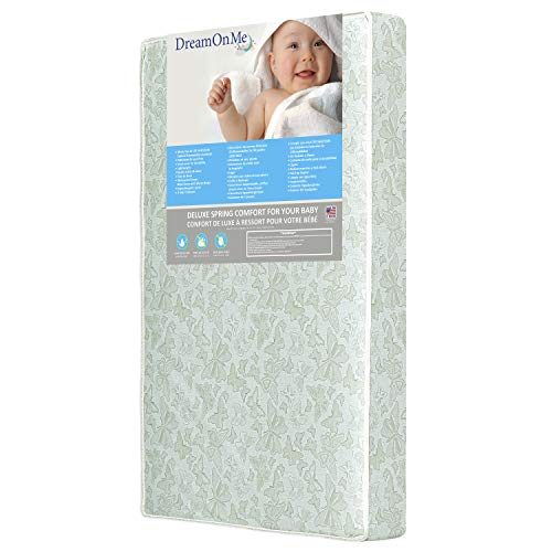 Dream On Me Little Butterflies 6 Inch 2 in 1 Fiber Core Crib&Toddler Bed Mattress|Extra Firm|6 Fiber Core|Lightweight|Greenguard Gold certified|Waterproof Cover|Reversible Design|Made In USA|Infant&Toddler Use