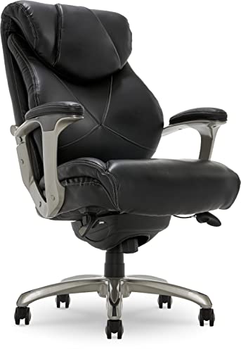 La-Z-Boy Cantania Executive Chair with AIR Lumbar Technology and Memory Foam Cushions, Ergonomic Design for Office Space, Black