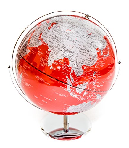 Red & Silver Globe of The World 12″