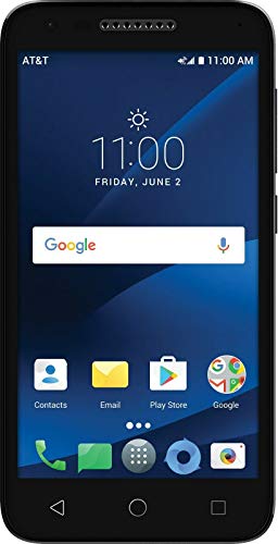 AT&T Prepaid Alcatel idealXCITE 6030B 5″ Android 7.0 Smartphone Cell Phone, 8GB, Black