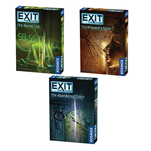 EXIT: The Game 3-Pack Escape Room Bundle | Season 1 | Abandoned Cabin | Pharaoh’s Tomb | Secret Lab | Family-Friendly, Cooperative Game | 1 to 4 Players, Ages 12+ | Kennerspiel Des Jahres Award Winner