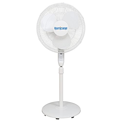 Hurricane Supreme Oscillating Stand Fan w/ Remote 16 in – White