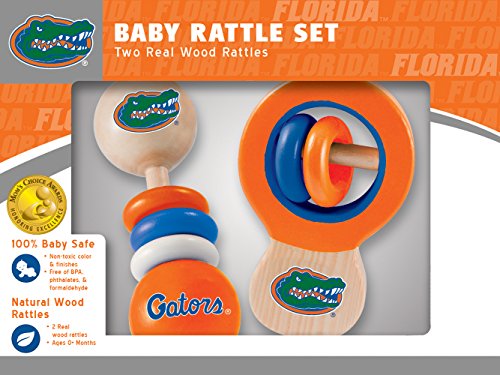 BabyFanatic Wood Rattle 2 Pack – NCAA Florida Gators – Officially Licensed Baby Toy Set