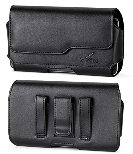 For Samsung Galaxy Note 20, Note 10+, NOTE 9, S22 Ultra, S20 PLUS, S21 PLUS, S21 FE,S9+, Leather AGOZ Cell Phone Case Holster Pouch Belt Clip Loops(To Fit with OTTERBOX Defender,Commuter,Hybrid Cover)