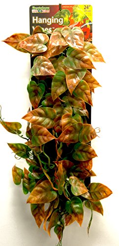 Penn-Plax Reptology Decorative Hanging Terrarium Plant Vines for Reptiles and Amphibians – 24” Length – Green & Orange