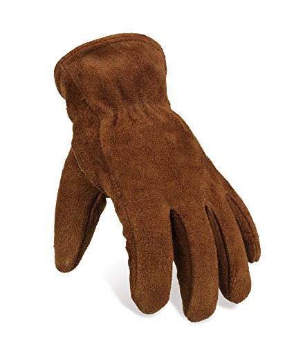 OZERO Work Gloves Winter Insulated Snow Cold Proof Leather Glove Thick Thermal Imitation Lambswool – Extra Grip Flexible Warm for Working in Cold Weather for Men and Women (Brown,Large)
