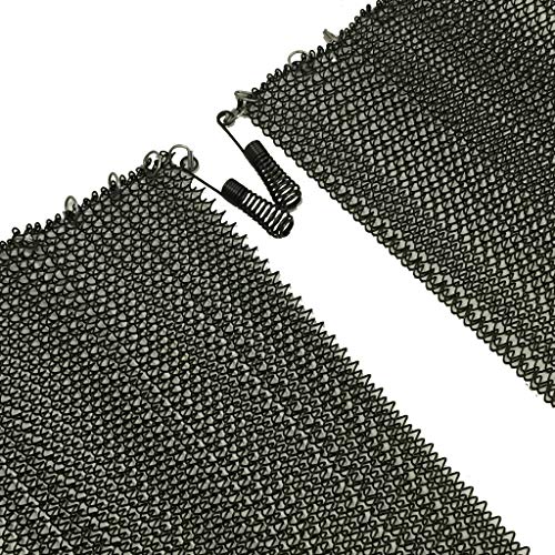 Fireplace Replacement Black Hanging Mesh Curtain Screens Two (2) Panels 21″ High X 24″ Wide with Pulls