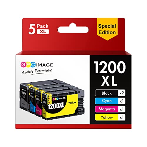 GPC Image Compatible Ink Cartridge Replacement for Canon PGI-1200XL PGI-1200 XL 1200XL to use with MAXIFY MB2320 MB2020 MB2720 MB2120 MB2050 MB2350 Printer (Black, Cyan, Magenta, Yellow, 5-Pack)