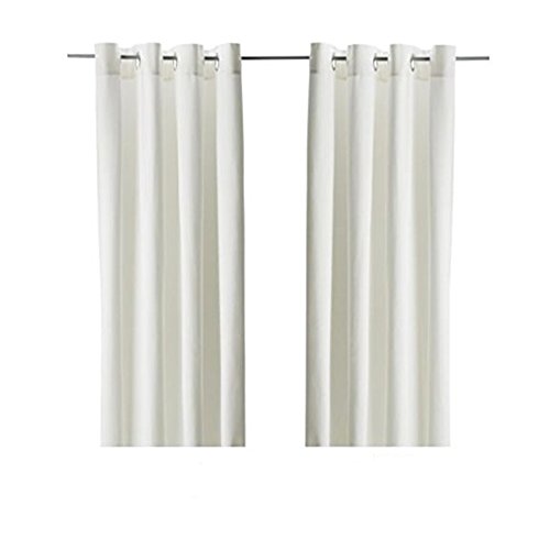 Merete IKEA Curtains 57W x 98L (1 Pair, Bleached White)