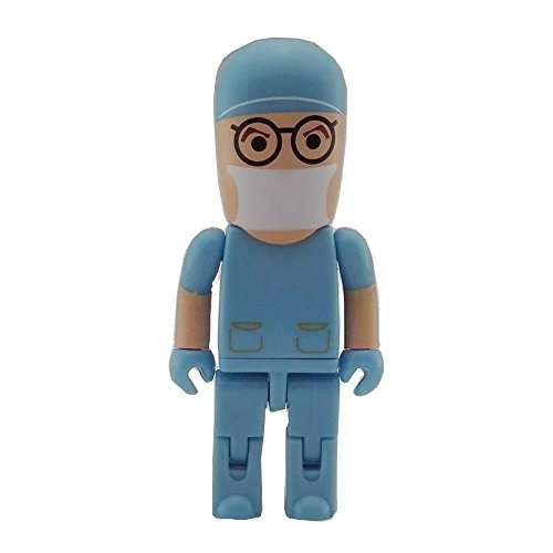 Aneew Blue Pendrive 32GB Doctor Surgeon Robot USB Flash Drive Memory Stick Gift for Medical Staff