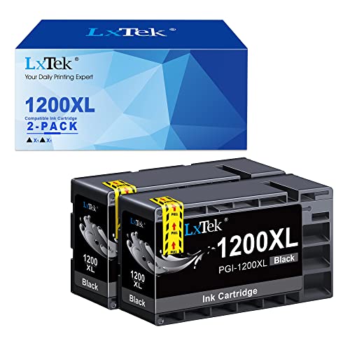 LxTek Compatible Ink Cartridge Replacement for Canon 1200XL PGI-1200 PGI1200XL to use with MAXIFY MB2720 MB2120 MB2320 MB2020 Printer (Black, 2 Pack-High Yield)